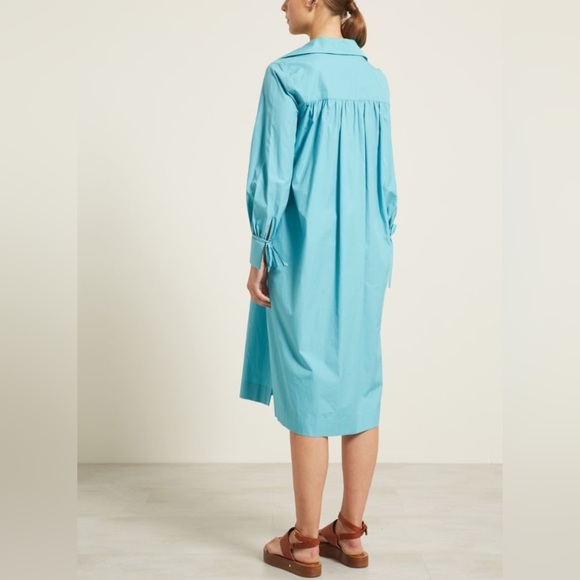 NWT MAX MARA Poplin Midi Dress Size:Medium US6 Light Blue Spring/Summer/Vacation - Picture 6 of 17